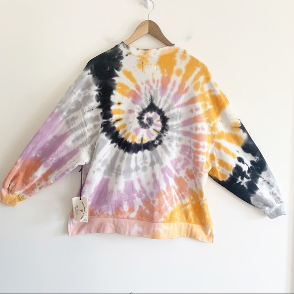 Electric & Rose Neil Rosa/Golden/Serene Tie-Dye High-Low Sweatshirt Small - Picture 4 of 4